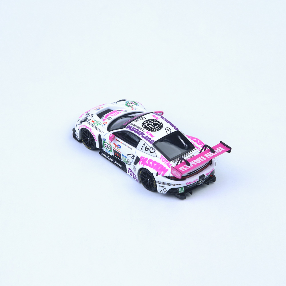 Die Cast Car 1 64 - รถสปอร์ต StarRace 1:64 รุ่นหล่อขึ้นรูปโลหะผสม สีชมพูขาว ลายรถแข่ง